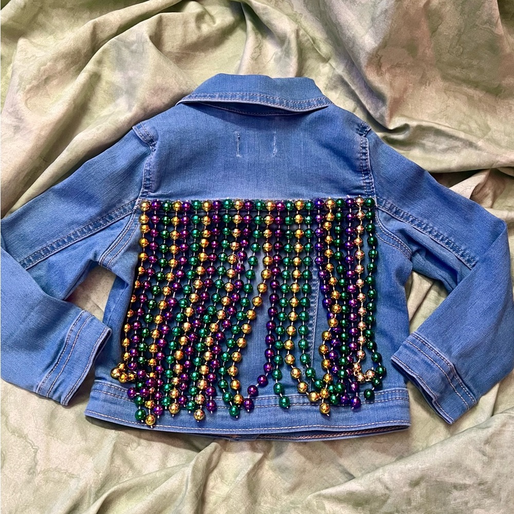 Denim Children's Place Fringe Mardi Gras Jacket